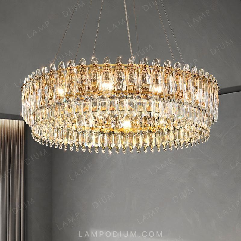 Circular chandeliers and lamps LIONEL RING