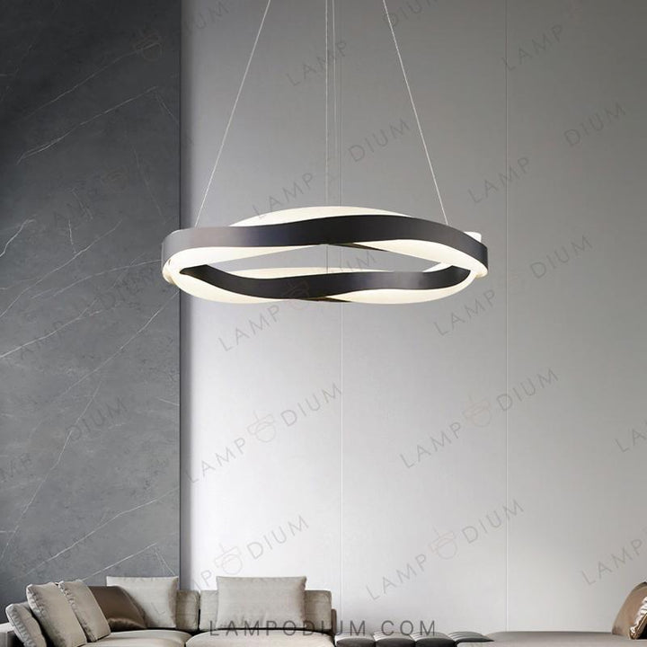 Circular chandeliers and light fixtures MALIKA BLACK