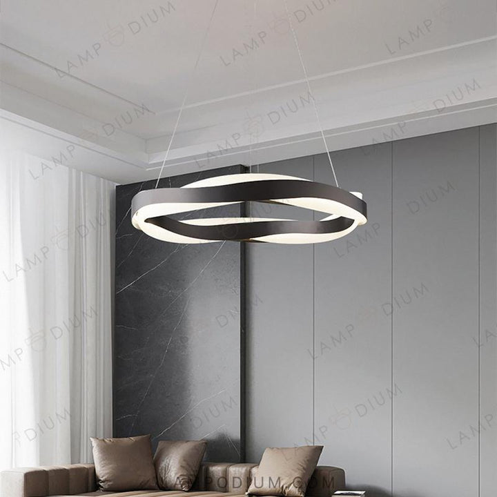 Circular chandeliers and light fixtures MALIKA BLACK