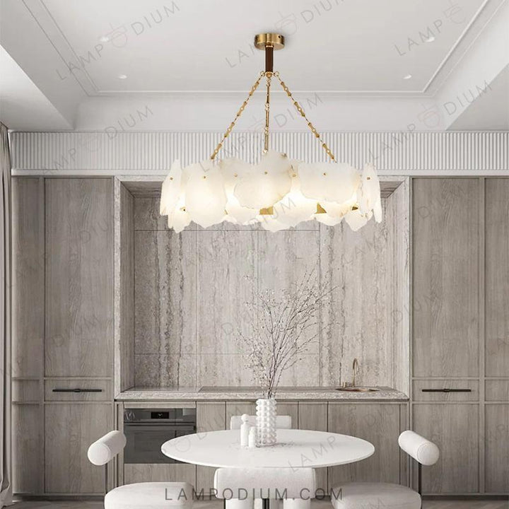 Circular chandeliers and lamps MARBLE R