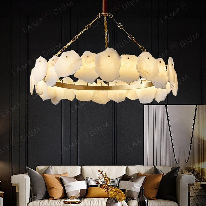 Circular chandeliers and lamps MARBLE R