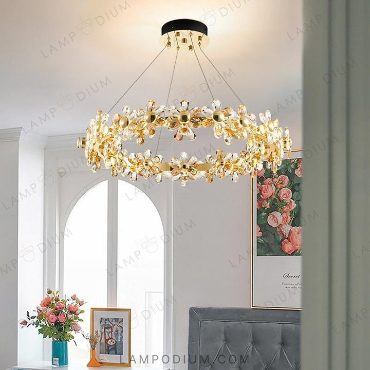 Circular chandeliers and lamps MARIOLA