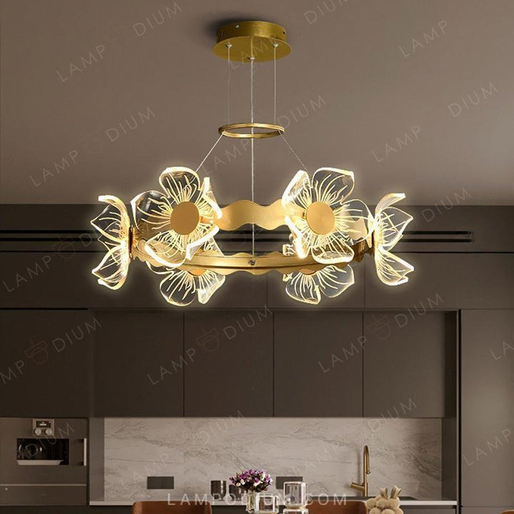 Circular chandeliers and lamps MIMOSA