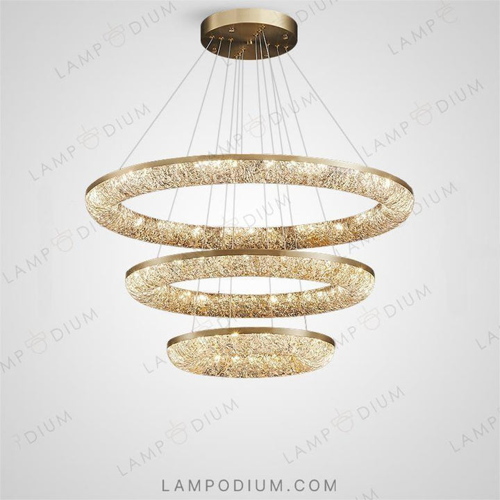 Circular chandeliers and lamps NELIUS