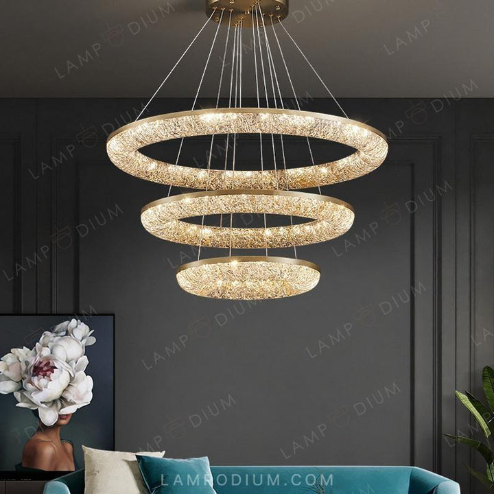 Circular chandeliers and lamps NELIUS