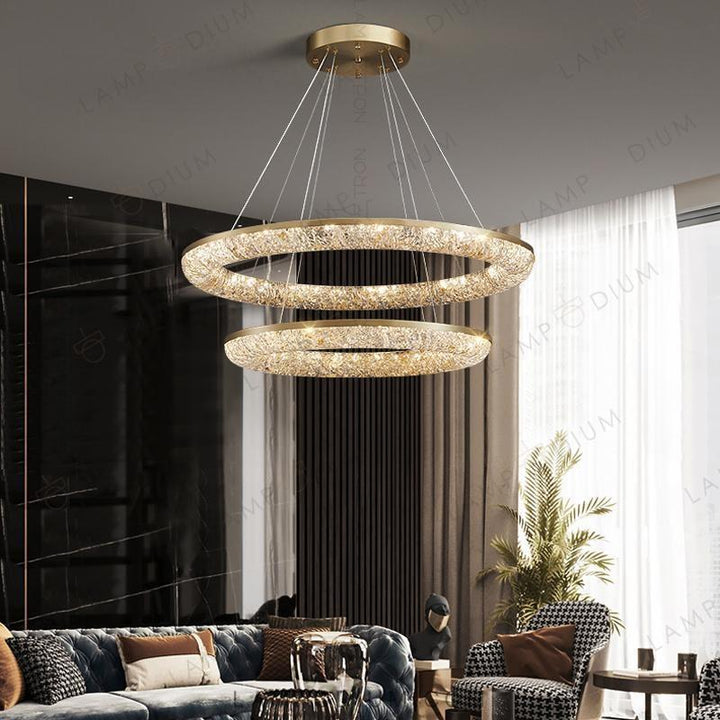 Circular chandeliers and lamps NELIUS