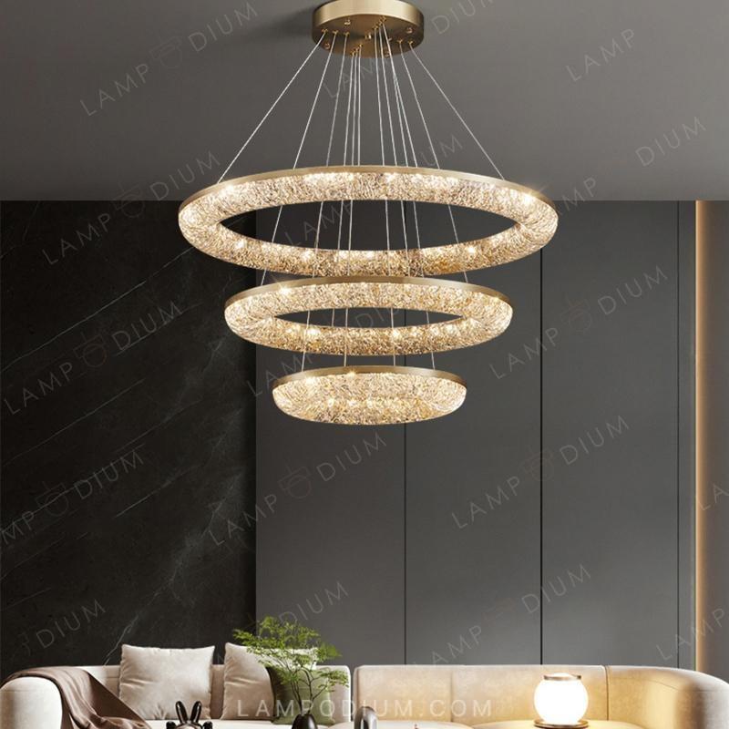 Circular chandeliers and lamps NELIUS