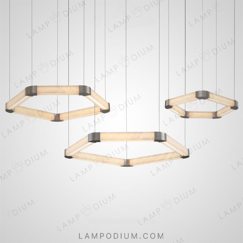 Circular chandeliers and lamps PENTUM