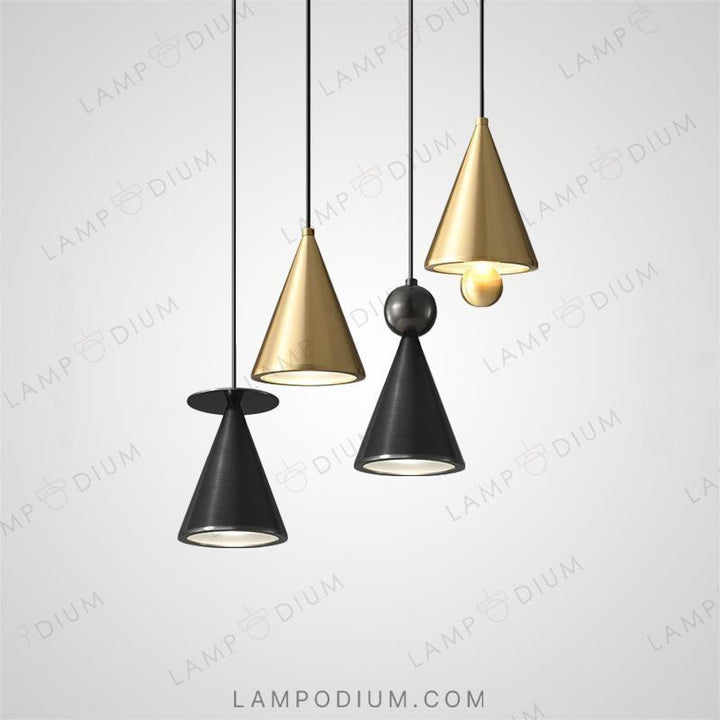 Brass pendant light PIET CONE