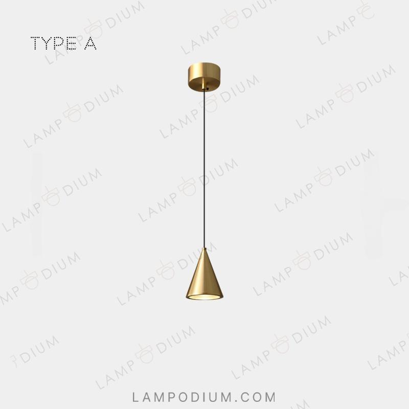 Brass pendant light PIET CONE