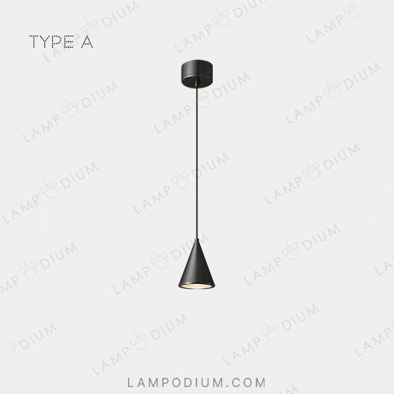 Brass pendant light PIET CONE