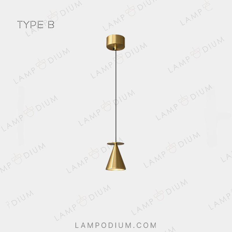 Brass pendant light PIET CONE