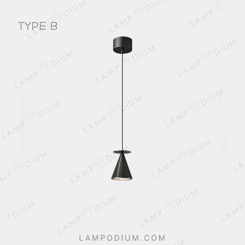 Brass pendant light PIET CONE