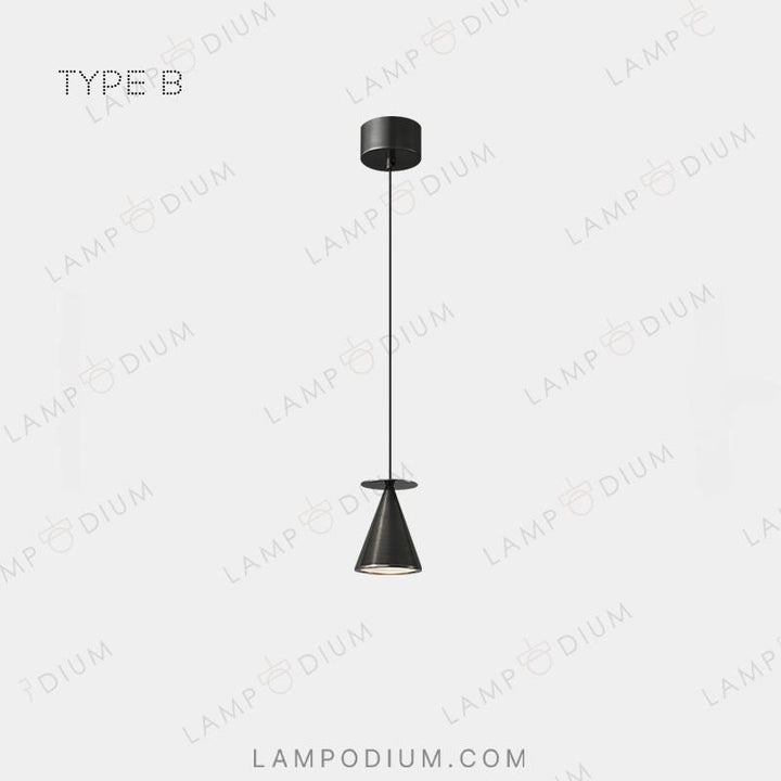 Brass pendant light PIET CONE