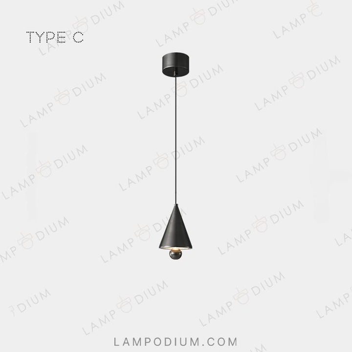 Brass pendant light PIET CONE