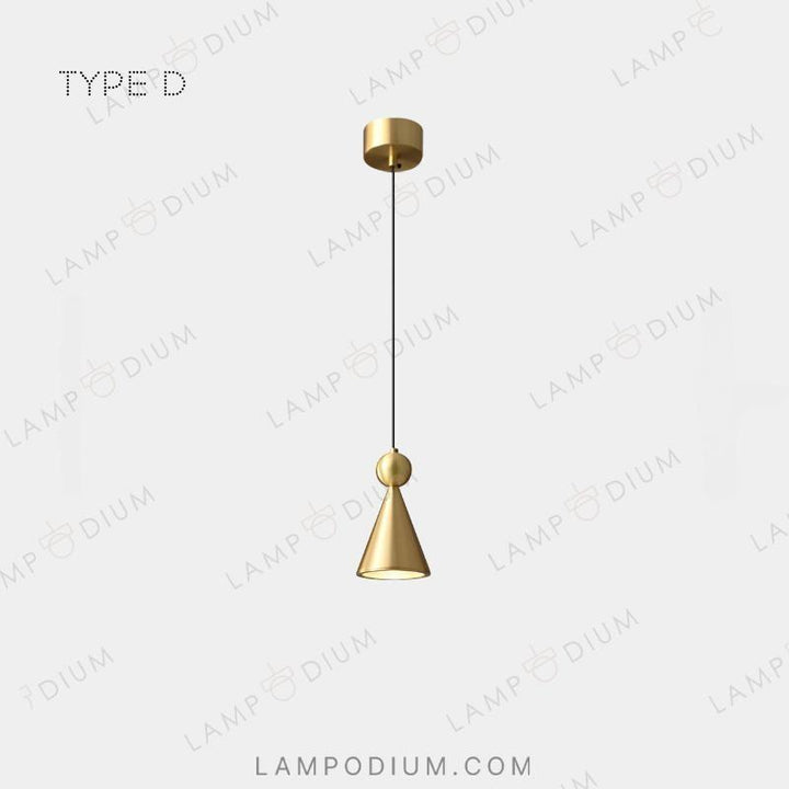 Brass pendant light PIET CONE