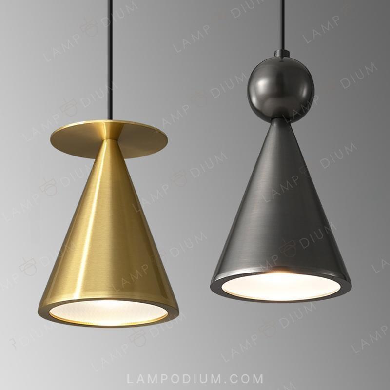 Brass pendant light PIET CONE