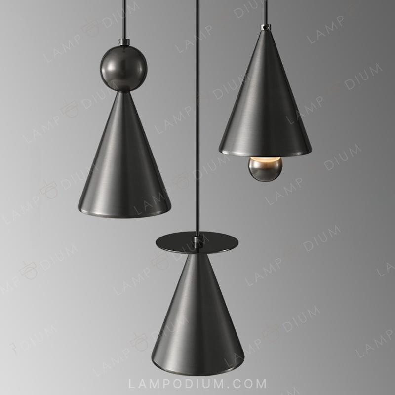 Brass pendant light PIET CONE