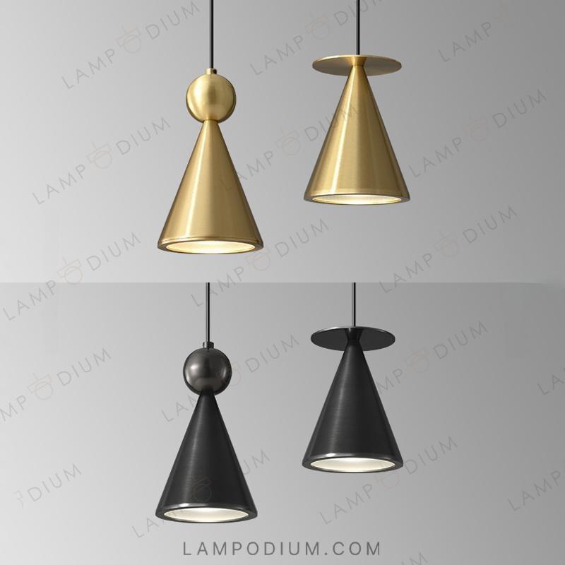 Brass pendant light PIET CONE