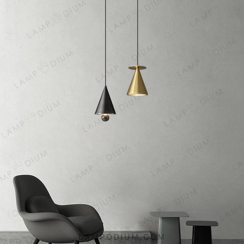 Brass pendant light PIET CONE