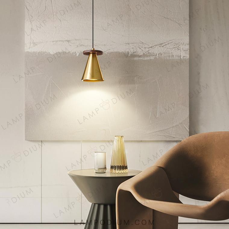 Pendant light PIET CONE WOOD