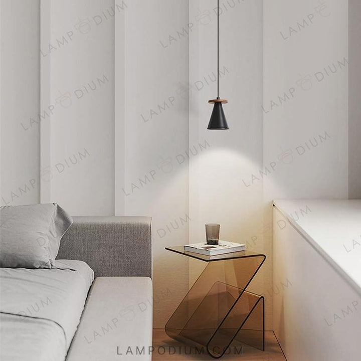 Pendant light PIET CONE WOOD