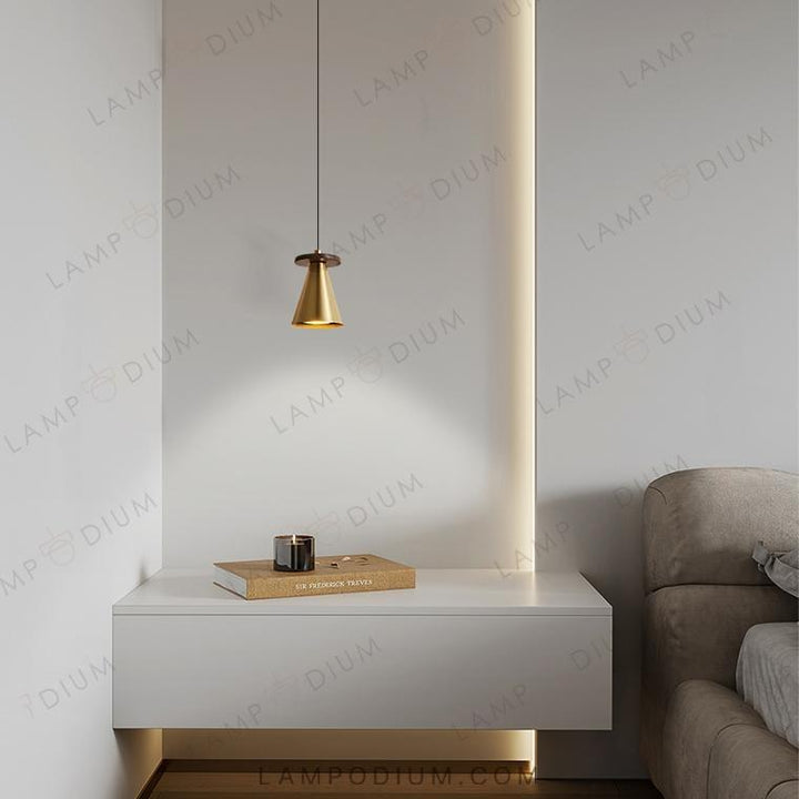 Pendant light PIET CONE WOOD