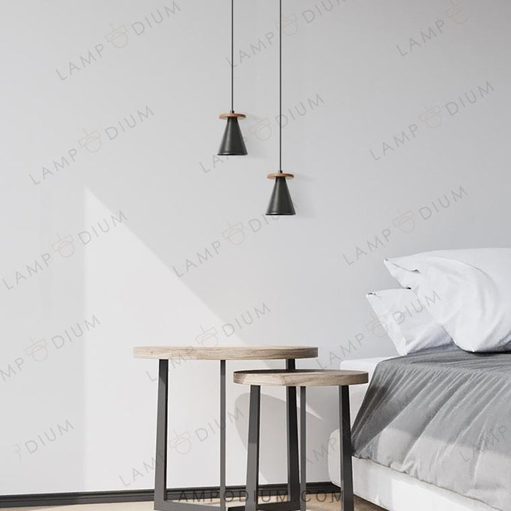 Pendant light PIET CONE WOOD