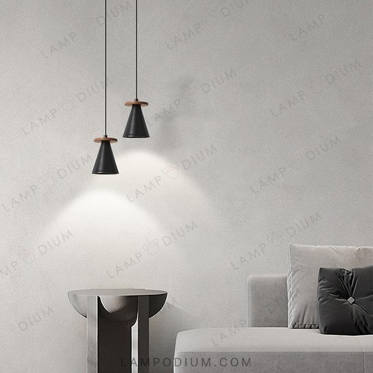 Pendant light PIET CONE WOOD