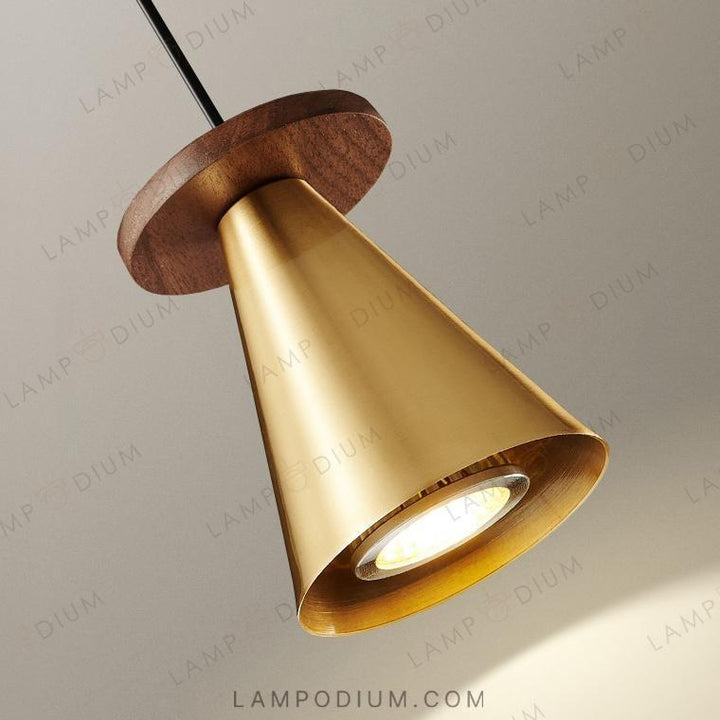 Pendant light PIET CONE WOOD