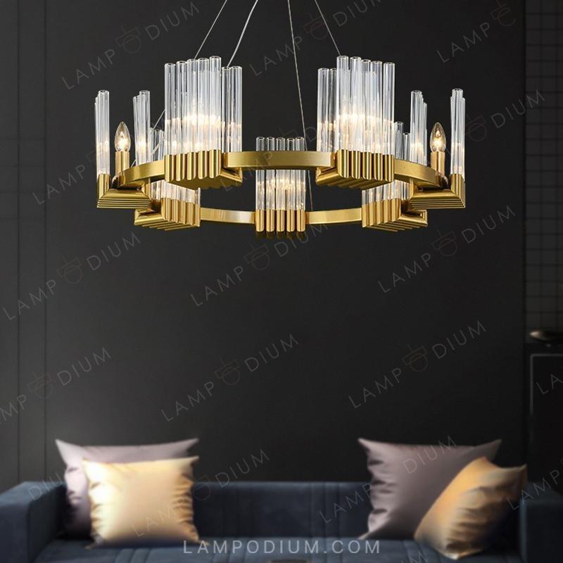 Circular chandeliers and lamps SARON