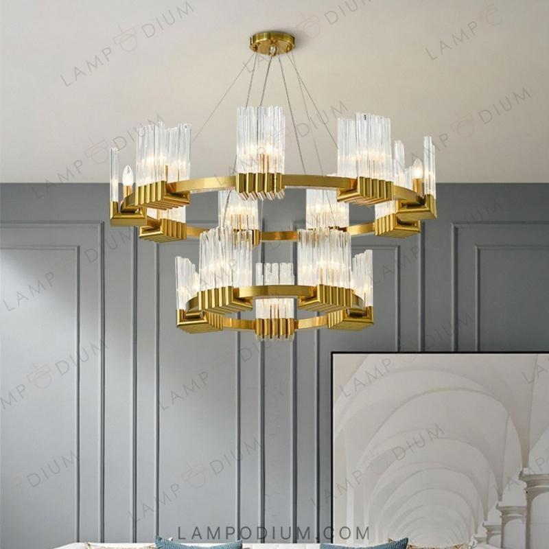 Circular chandeliers and lamps SARON