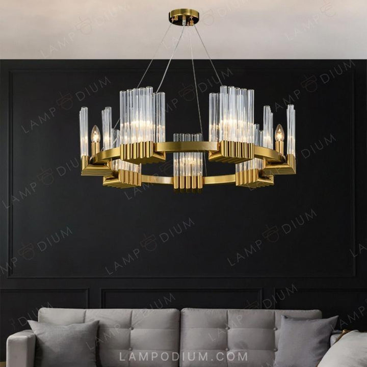 Circular chandeliers and lamps SARON