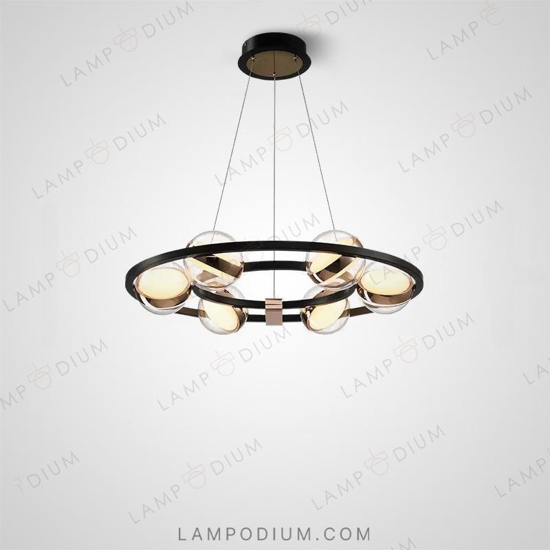 Circular chandeliers and lamps SATURNA CH