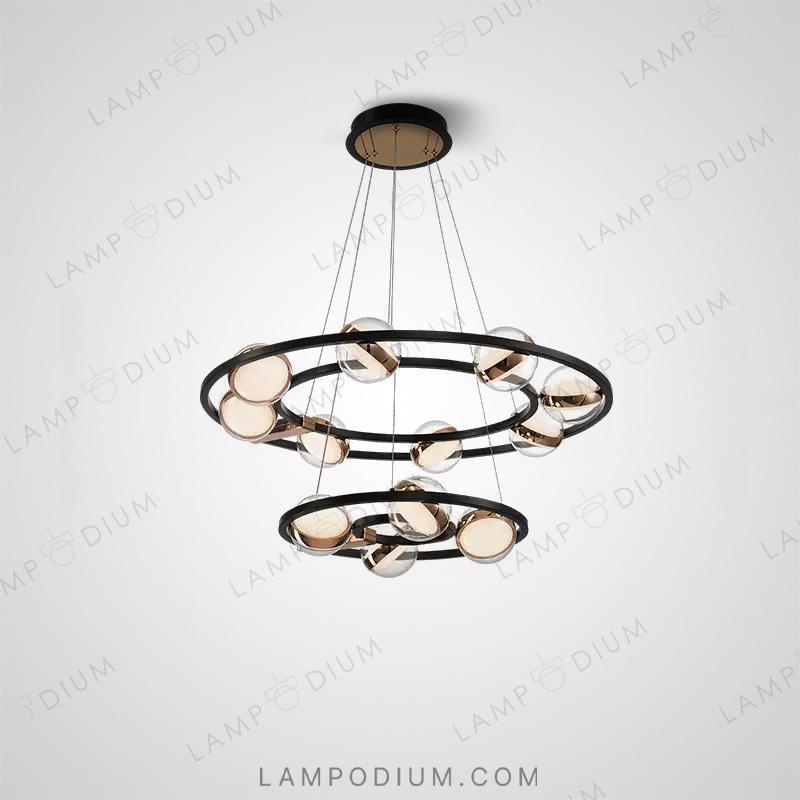 Circular chandeliers and lamps SATURNA CH