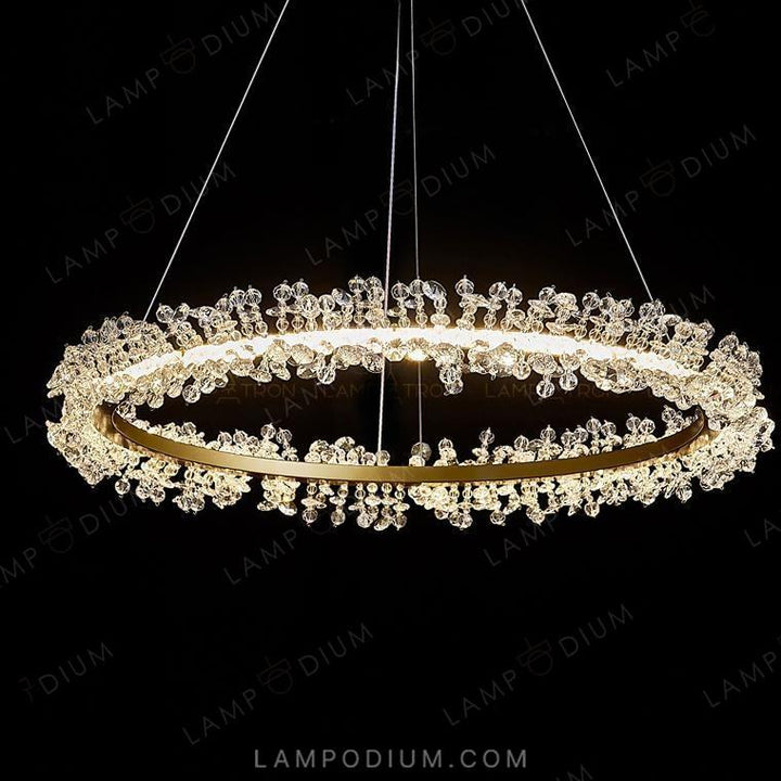 Circular chandeliers and light fixtures THERA