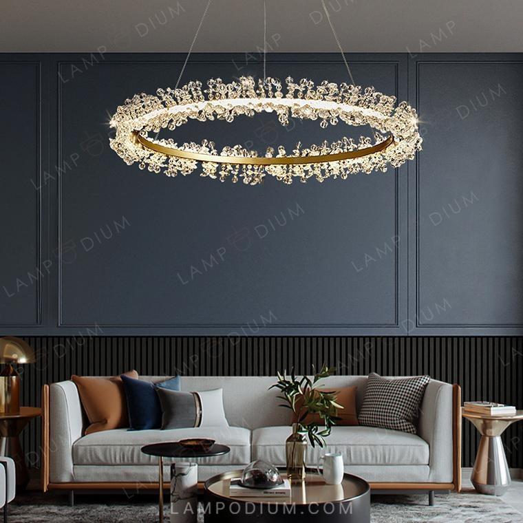 Circular chandeliers and light fixtures THERA