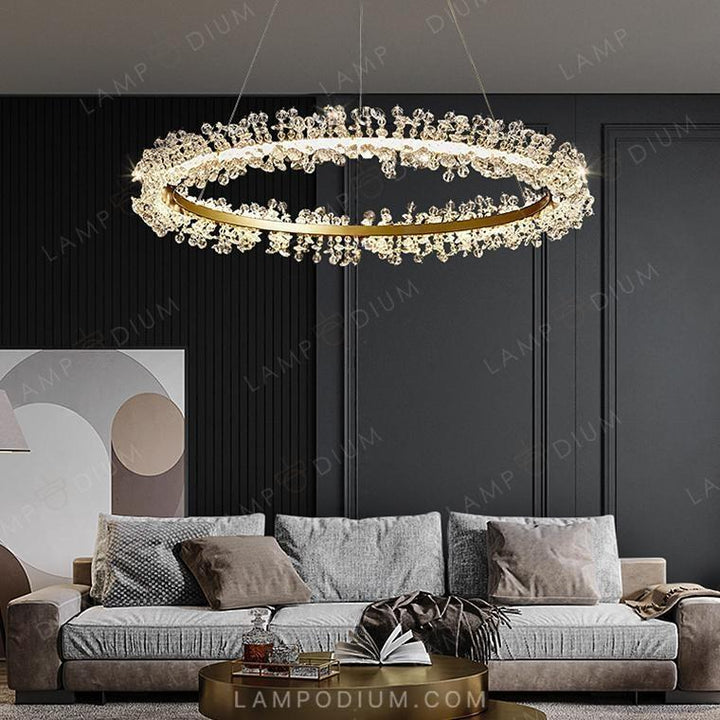 Circular chandeliers and light fixtures THERA