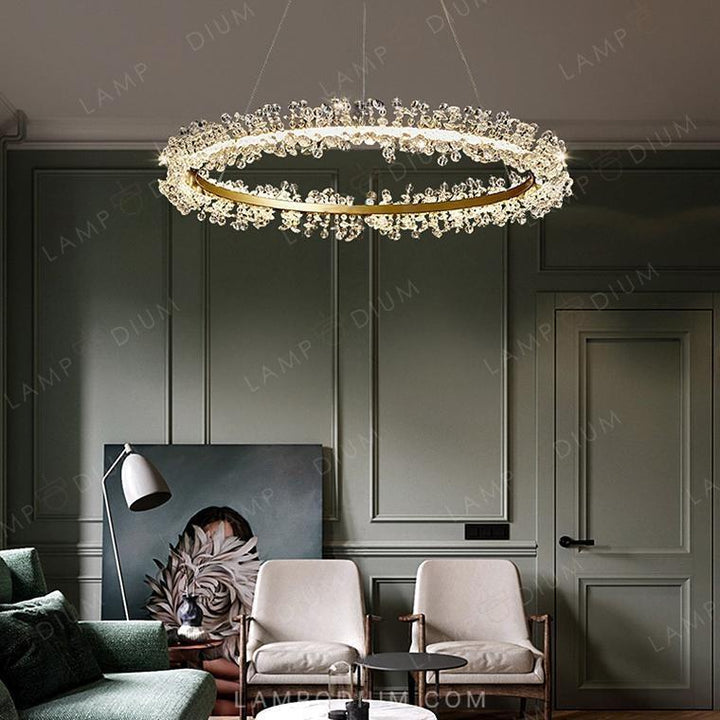 Circular chandeliers and light fixtures THERA