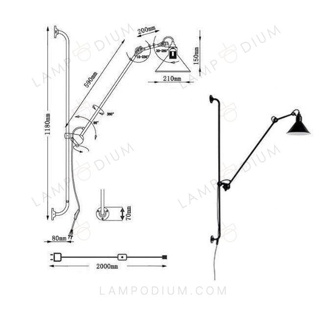 Wall sconce BRASO REGOLABILE